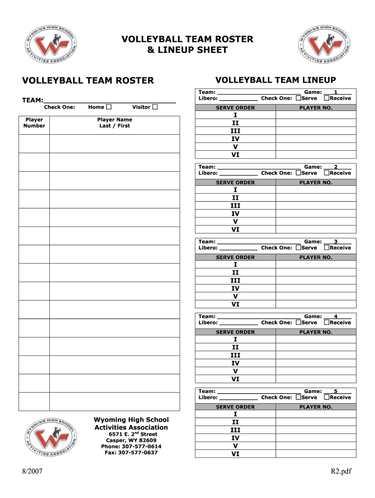 Volleyball Roster And Lineup Sheet Fill Out Sign Online DocHub