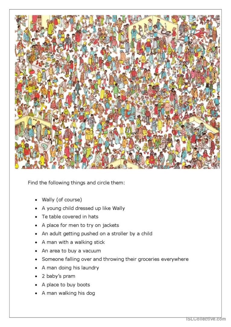 Where s Wally Focusing On A Task English ESL Worksheets Pdf Doc