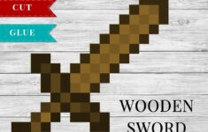 Wooden Sword Printable Minecraft Wooden Sword 3D Template