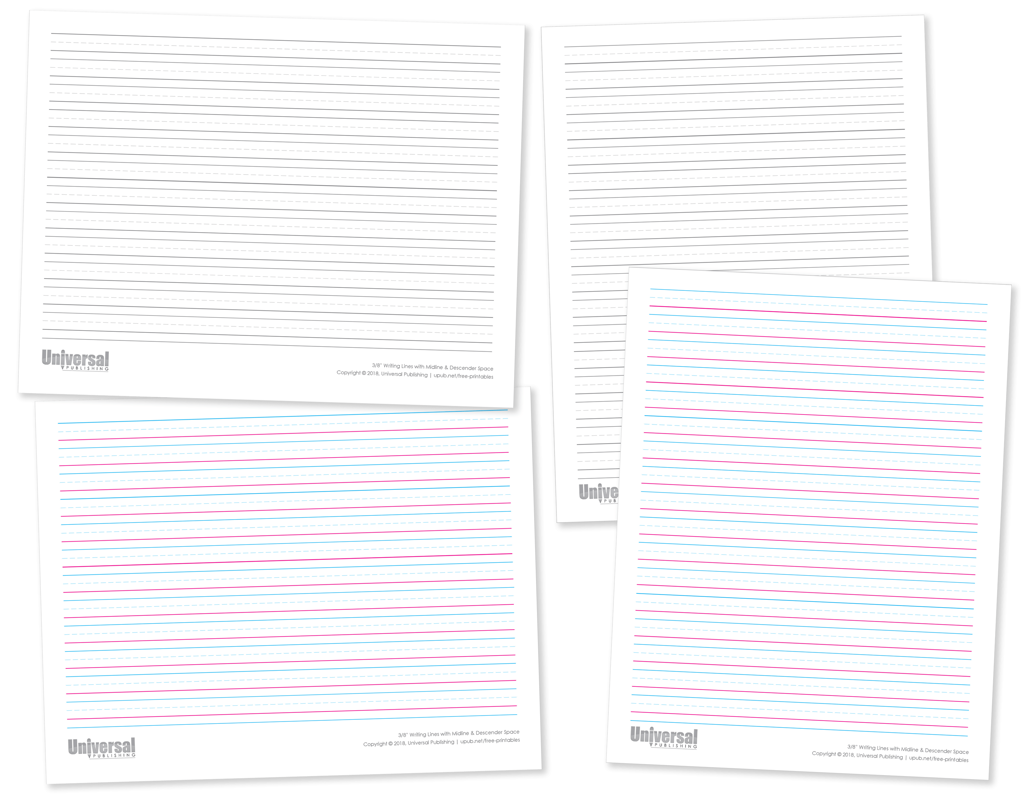 3/8 Inch Handwriting Paper Printable