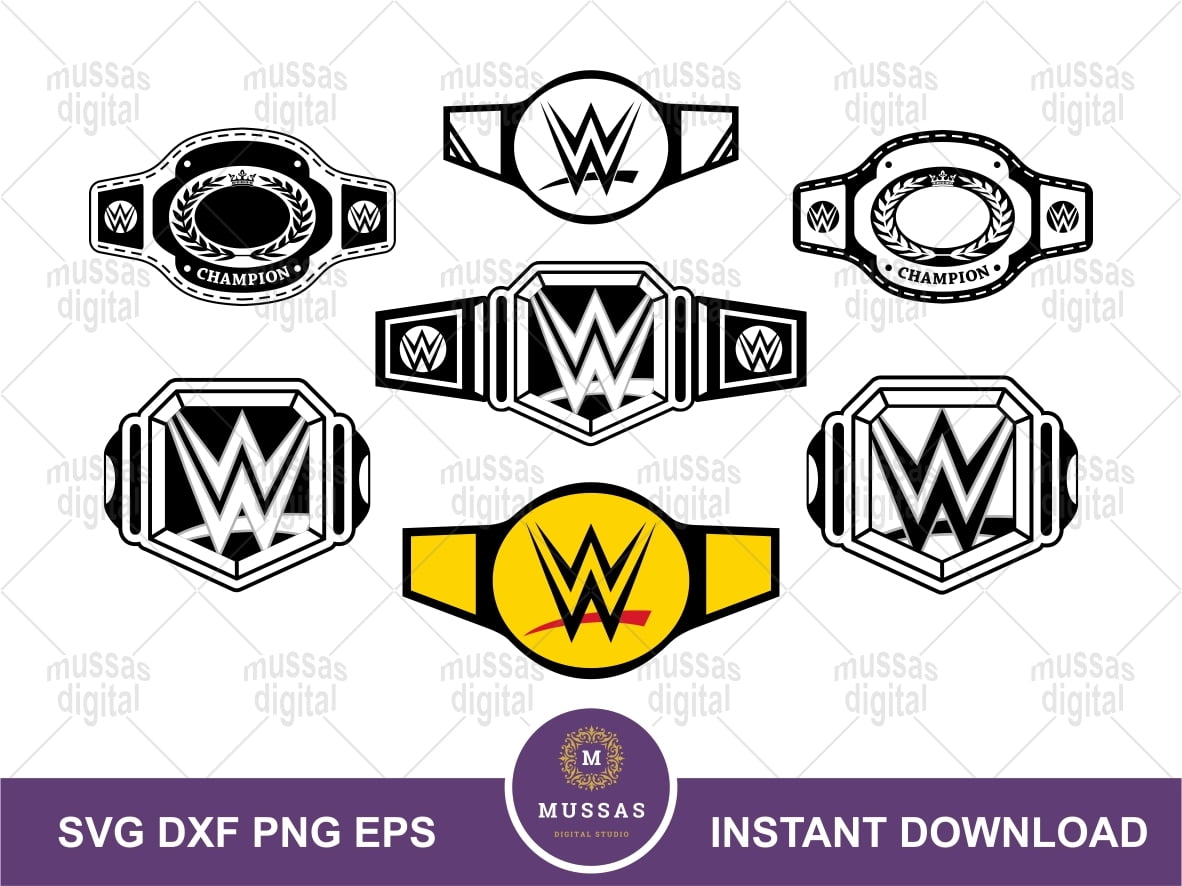 WWE Championship Belt SVG Cricut Silhouette Vectorency