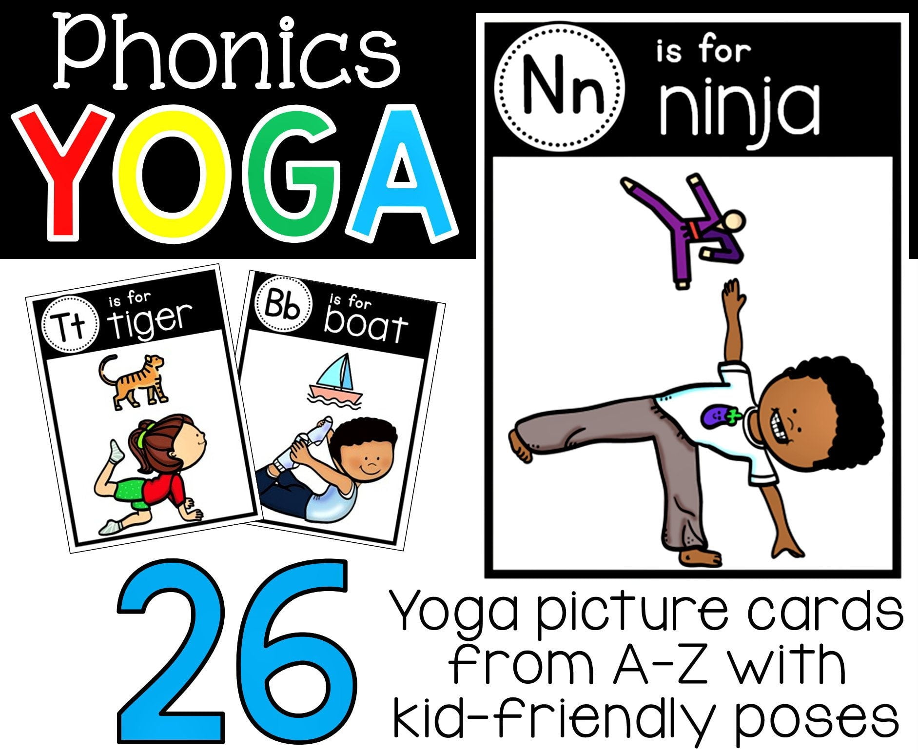 Yoga Cards Printable Yoga Poses For Kids Etsy Yoga Cards Kids Yoga Poses Yoga For Kids