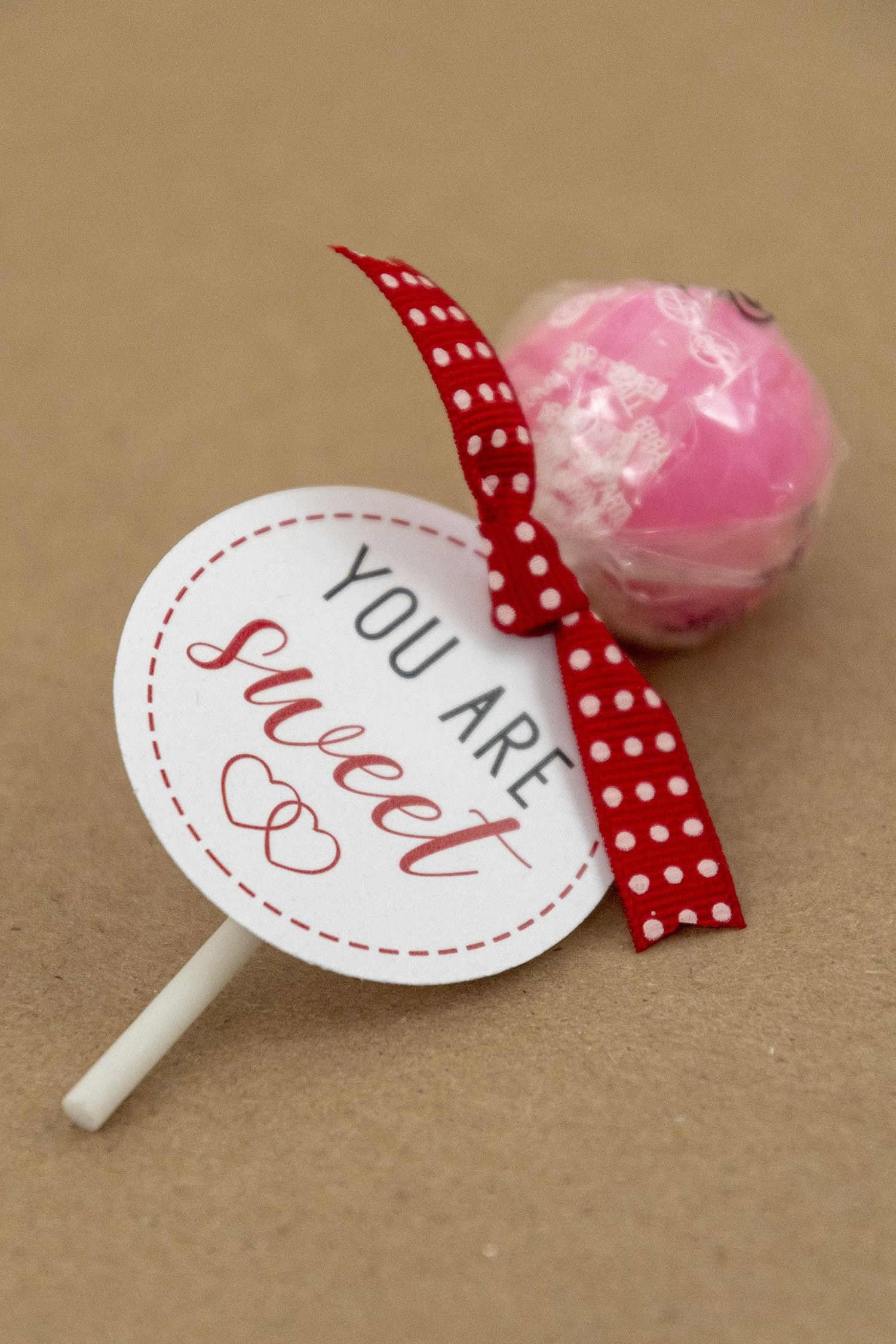 Printable Lollipop Valentines