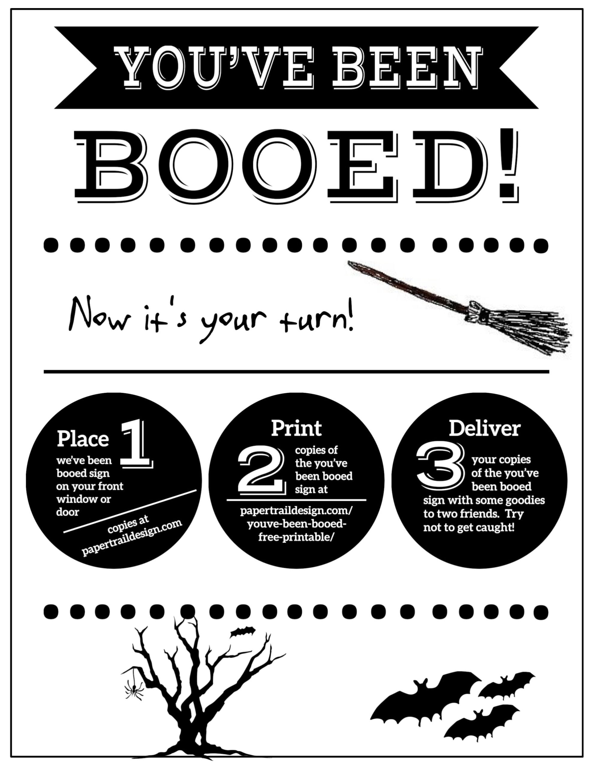 You've Been Booed Free Printable Black And White