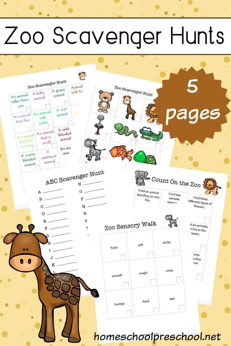 Free Zoo Scavenger Hunt Printable