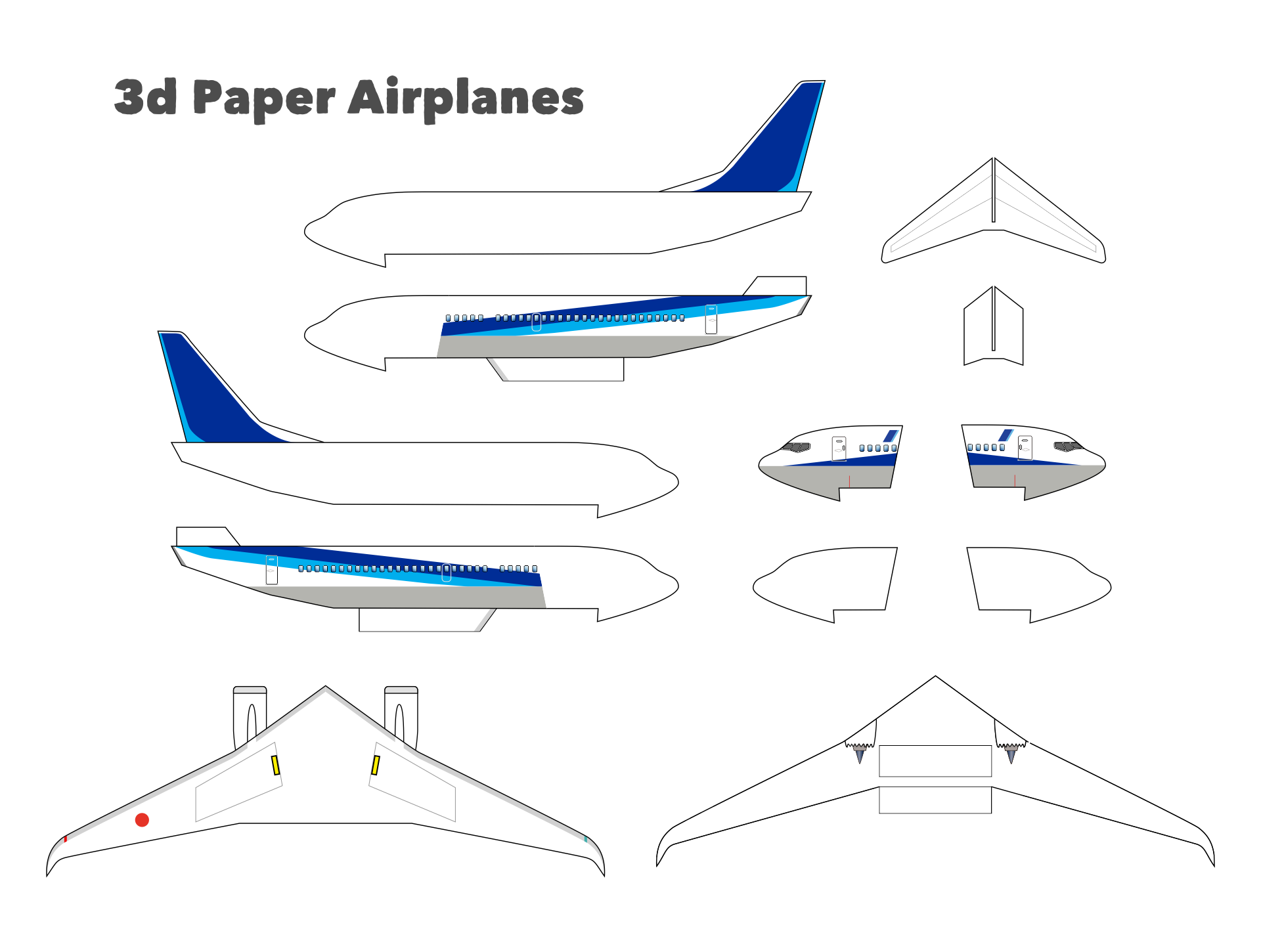 10 Best Printable Patterns For Paper Airplanes Printablee