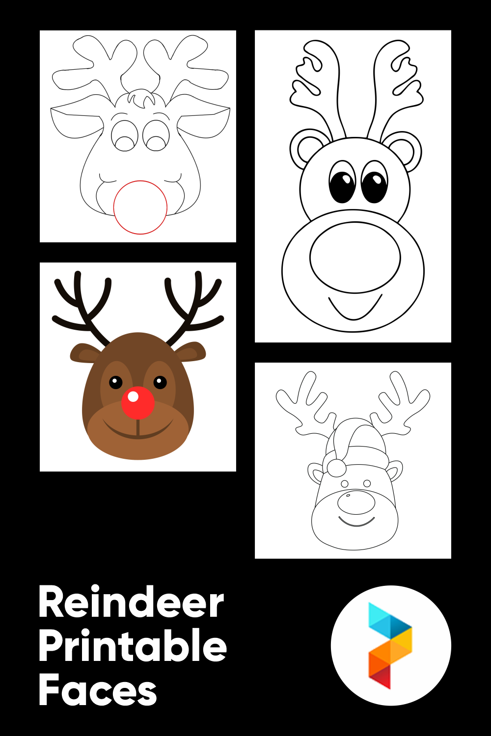 Free Printable Reindeer Face Template