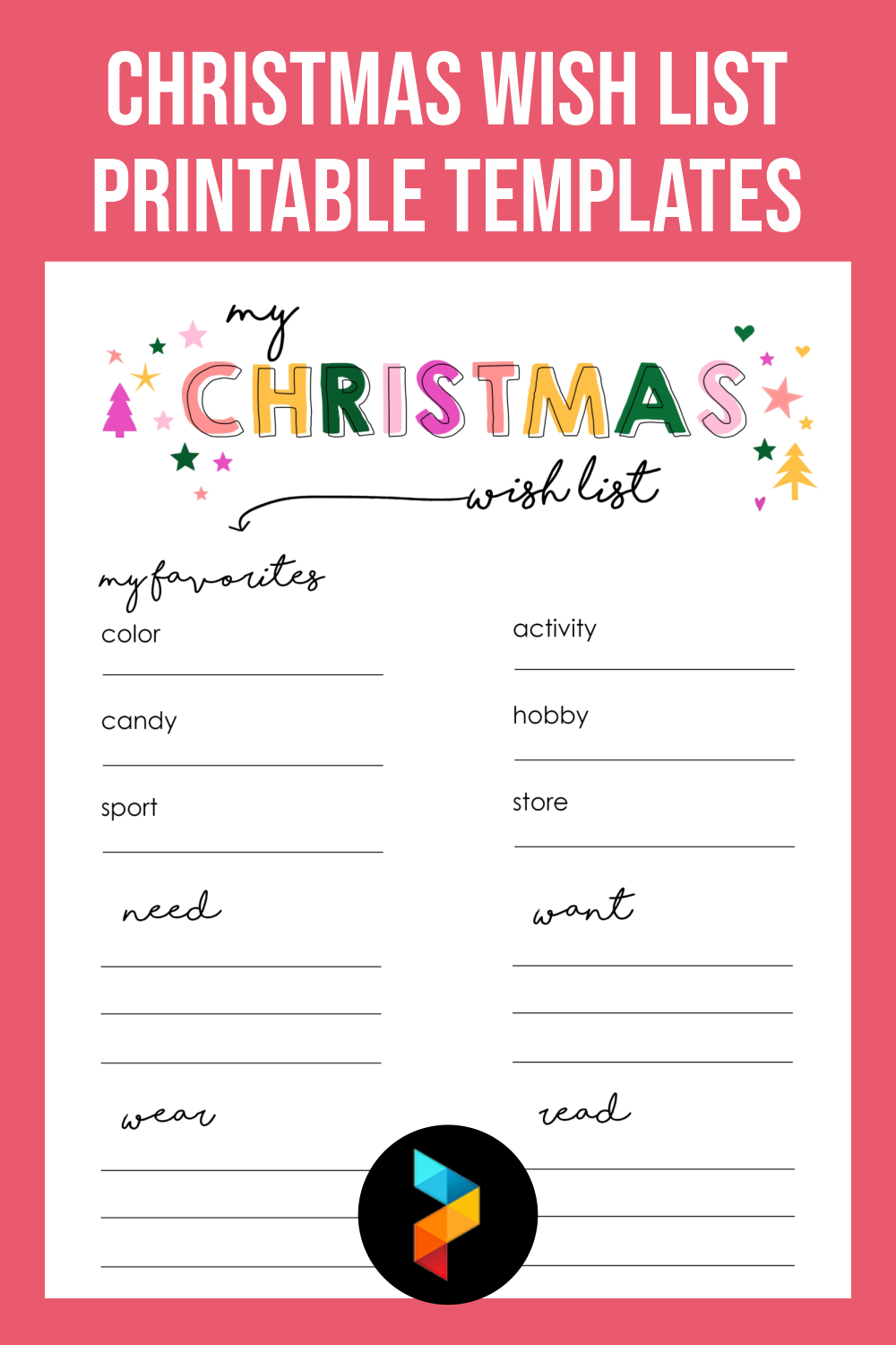 Christmas List Template Free Printable