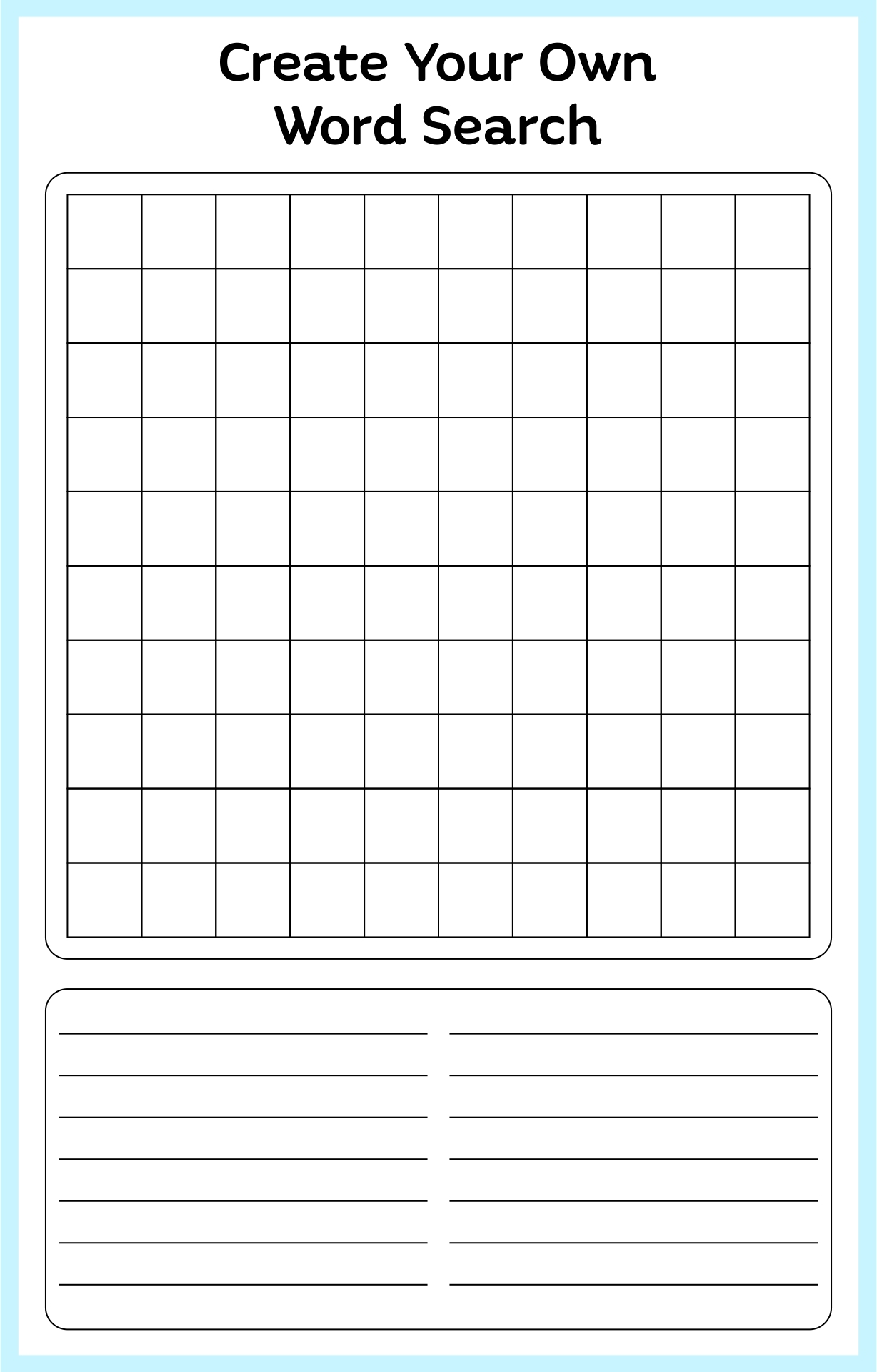 Free Printable Word Search Template Pdf