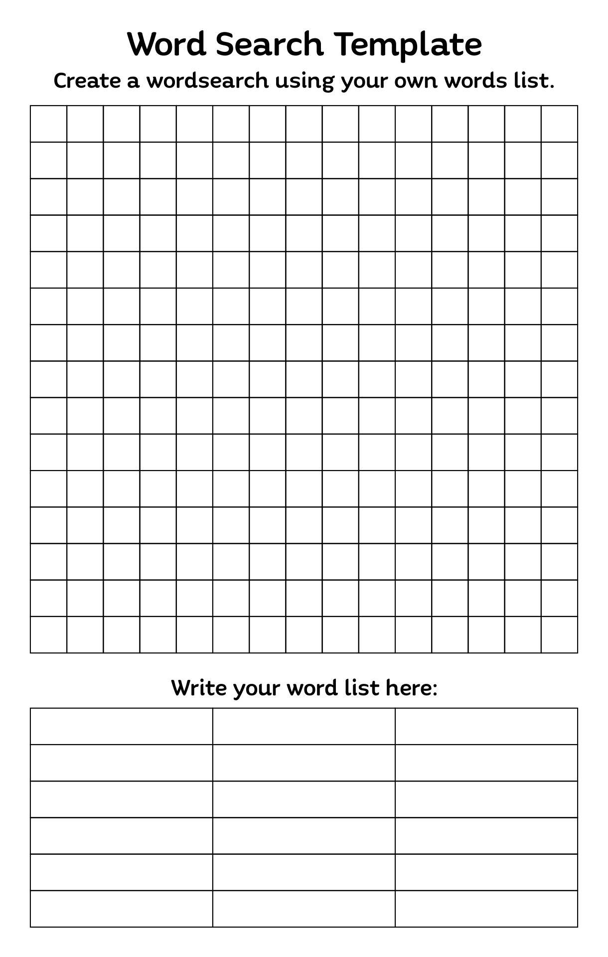 16 Best Blank Word Search Puzzles Printable Printablee