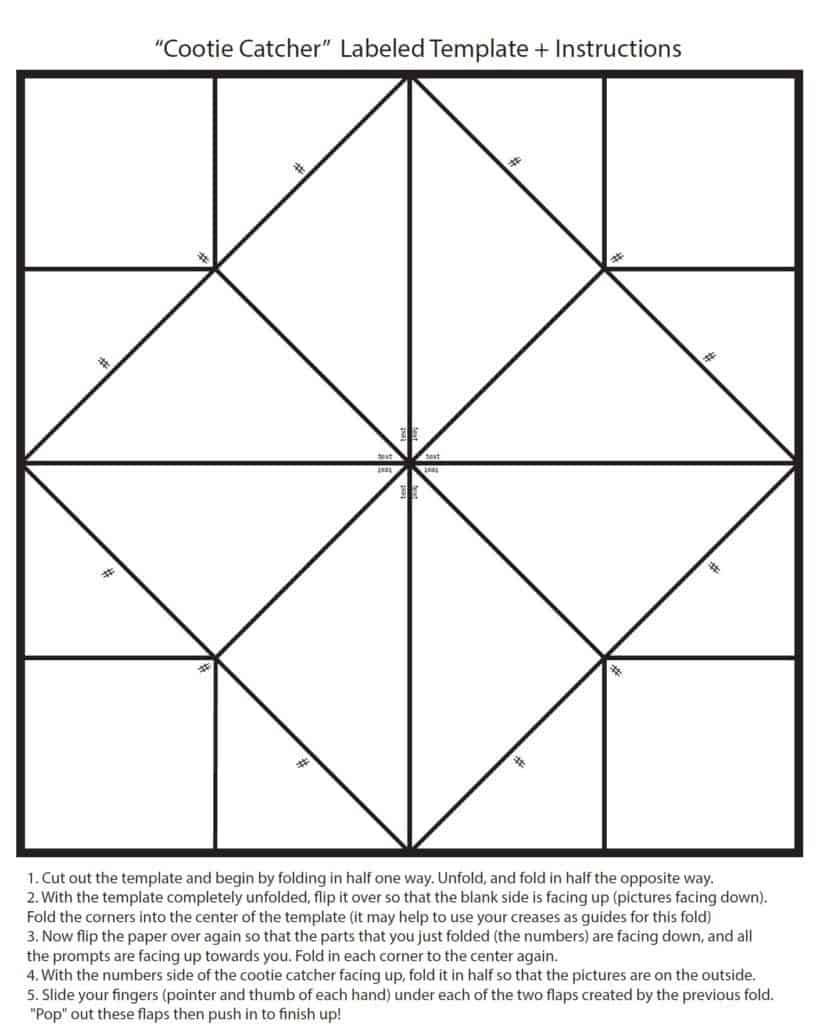 16 Printable Cootie Catchers For Kids Free Blank Template Folding Instructions The Crazy Outdoor Mama