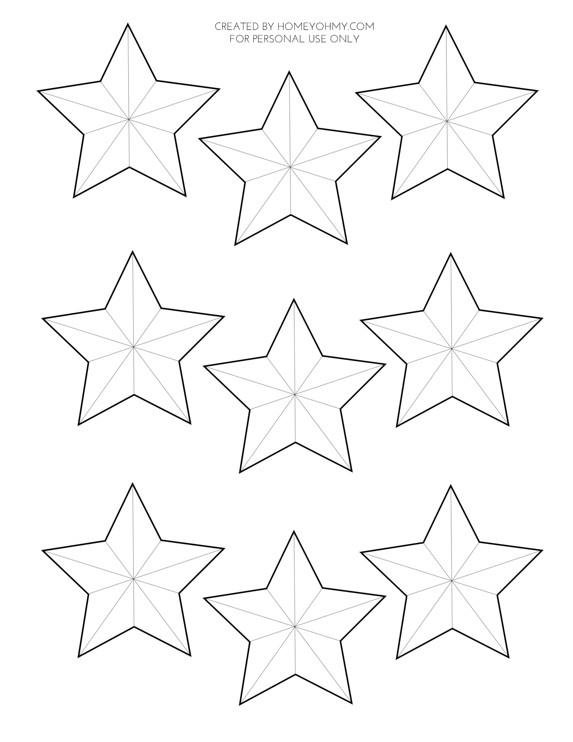 Printable 3d Paper Star Template