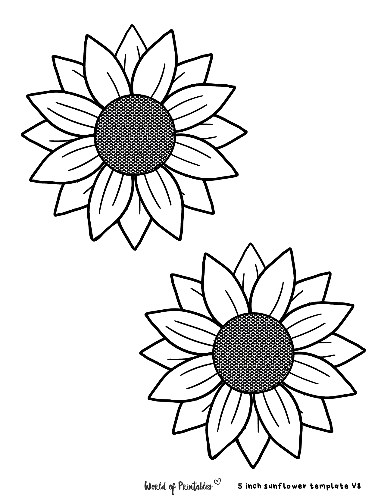 Printable Cut Out Sunflower Template