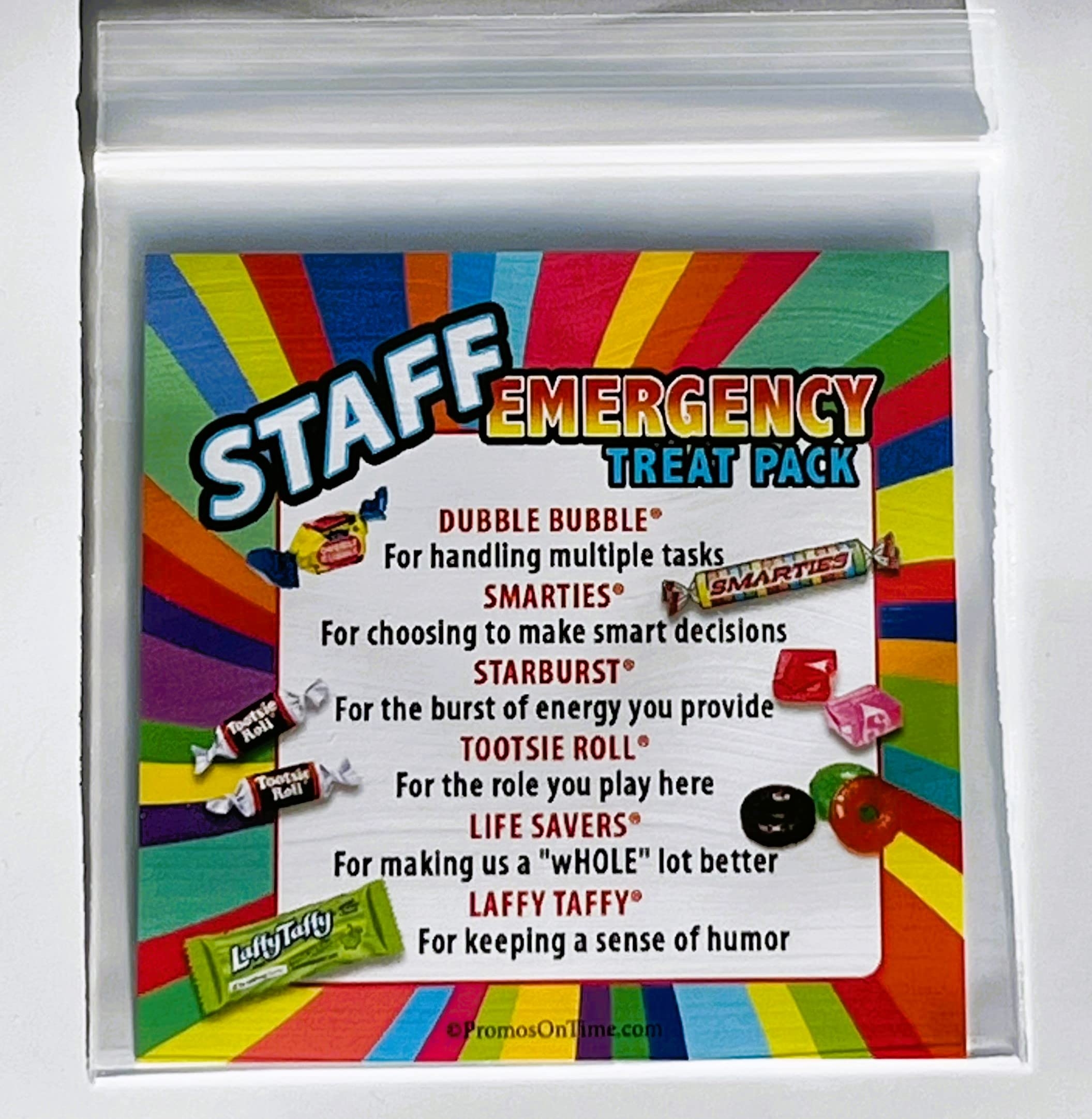 Amazon Promos On Time Staff Emergency Treat Pack Set Of 25 Employee Appreciation Goody Bags Gifts Grocery Gourmet Food