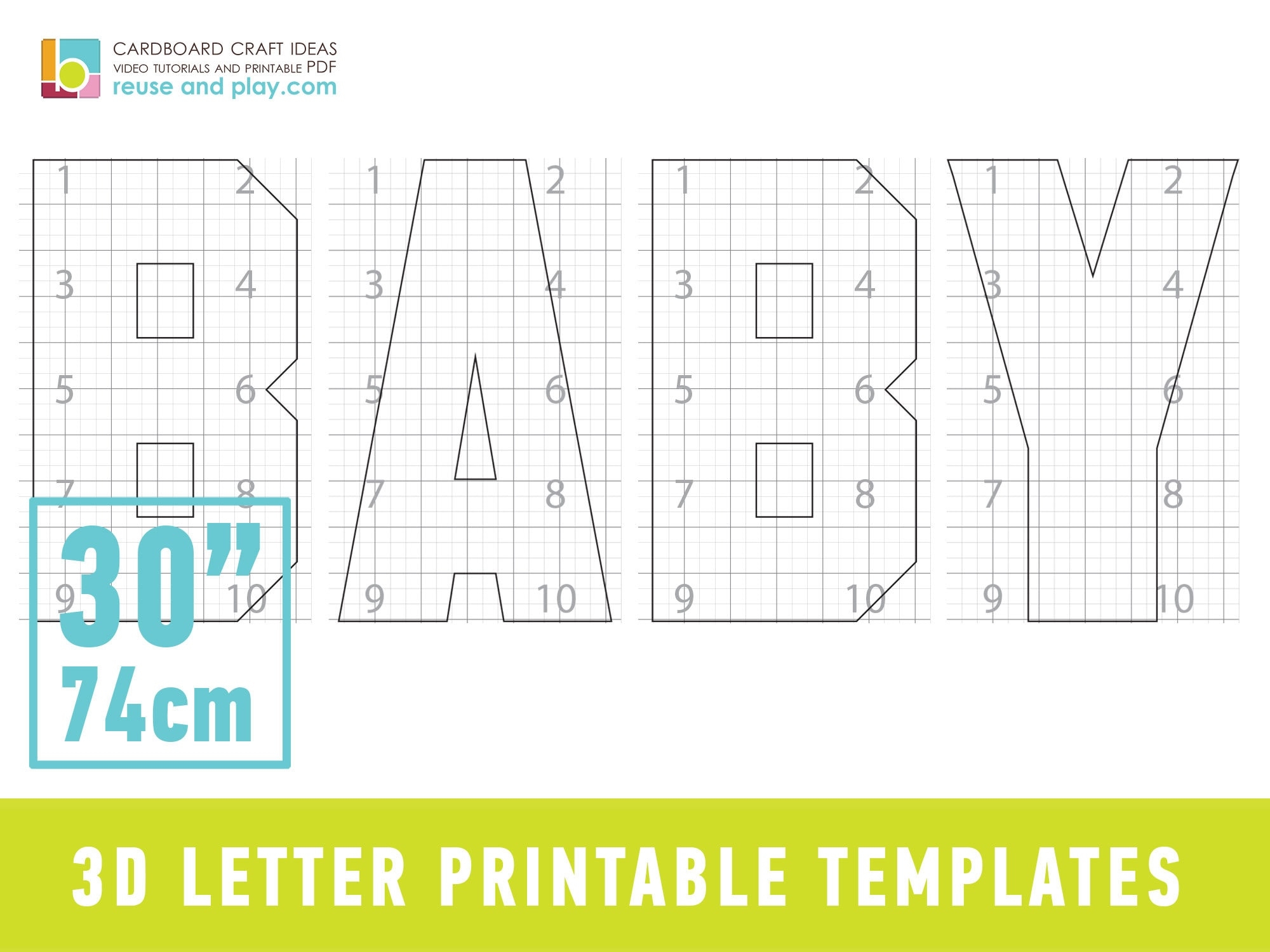 BABY Block Letters Templates 30 In Etsy sterreich