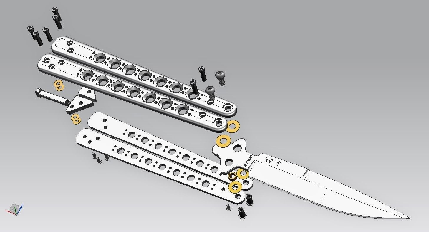 Printable Butterfly Knife Template