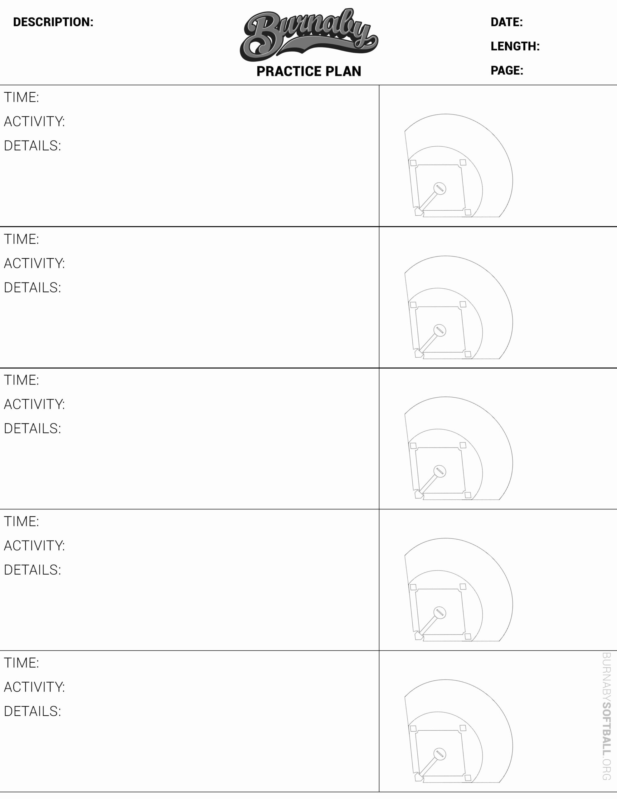 Printable Softball Practice Plan Template