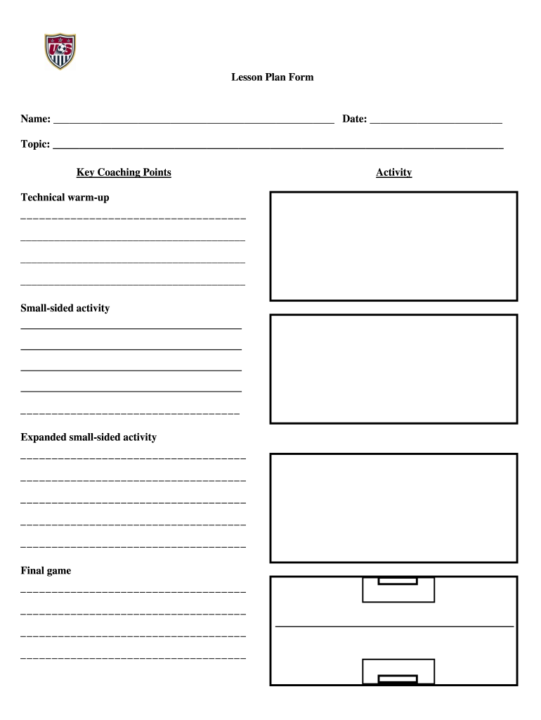 Blank Football Session Plan Fill Out Sign Online DocHub