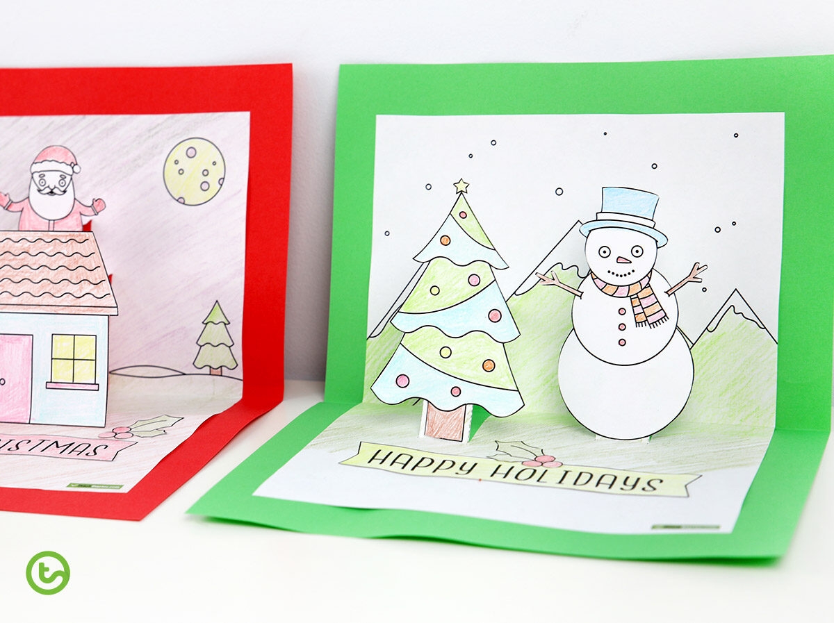 Pop Up Christmas Card Templates Printables