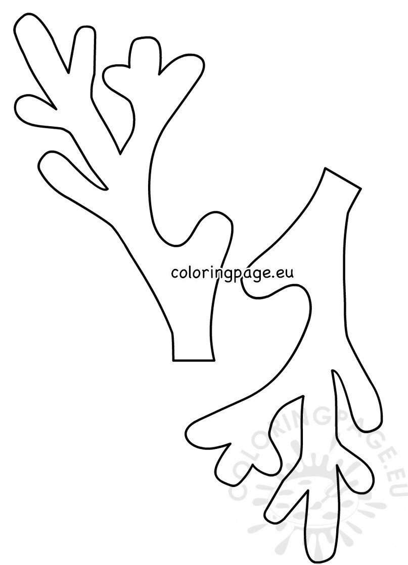 Christmas Reindeer Antlers Template Coloring Page Christmas Reindeer Reindeer Antlers Christmas Wrapping Diy