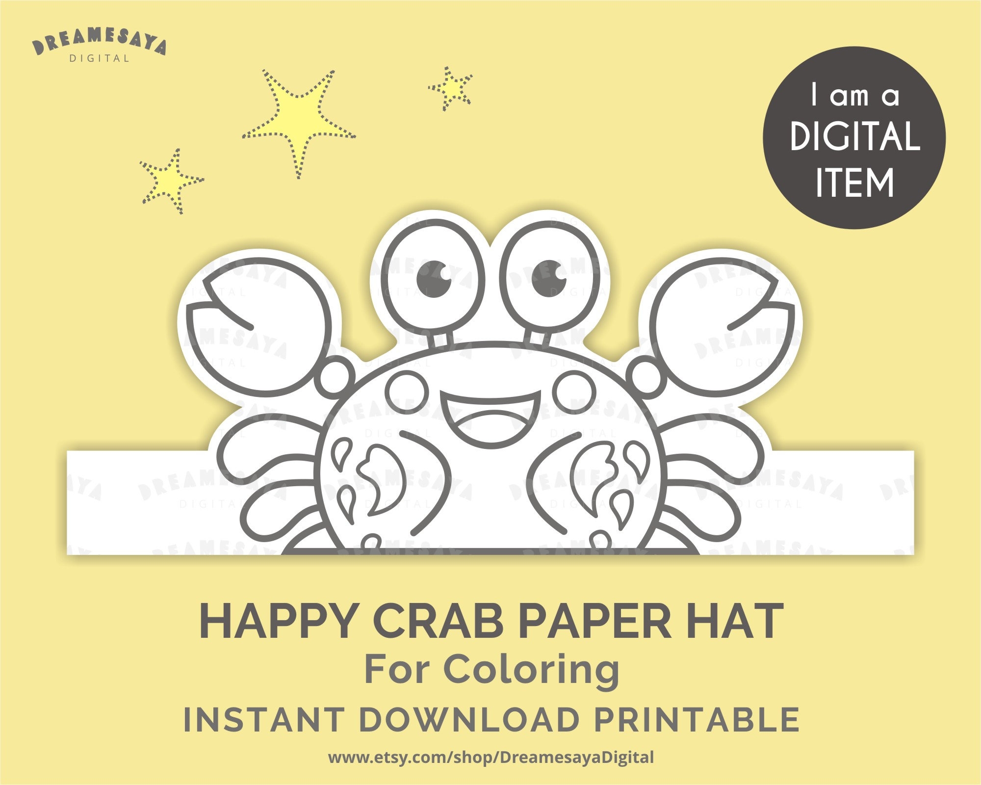 Free Printable Crab Hat Template