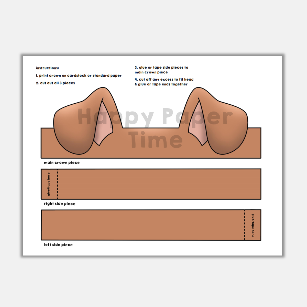 Dog Ears Crown Headband Printable Craft Activity Made By Teachers