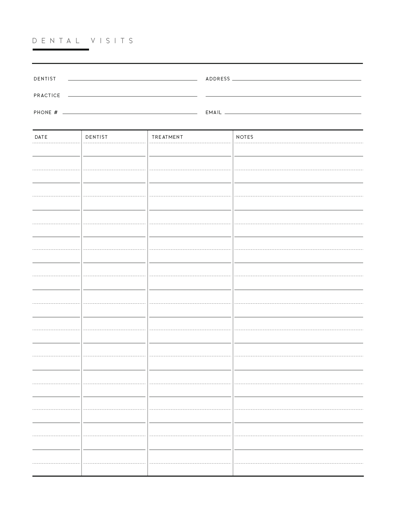 Download Dental Record Template PDF World Of Printables