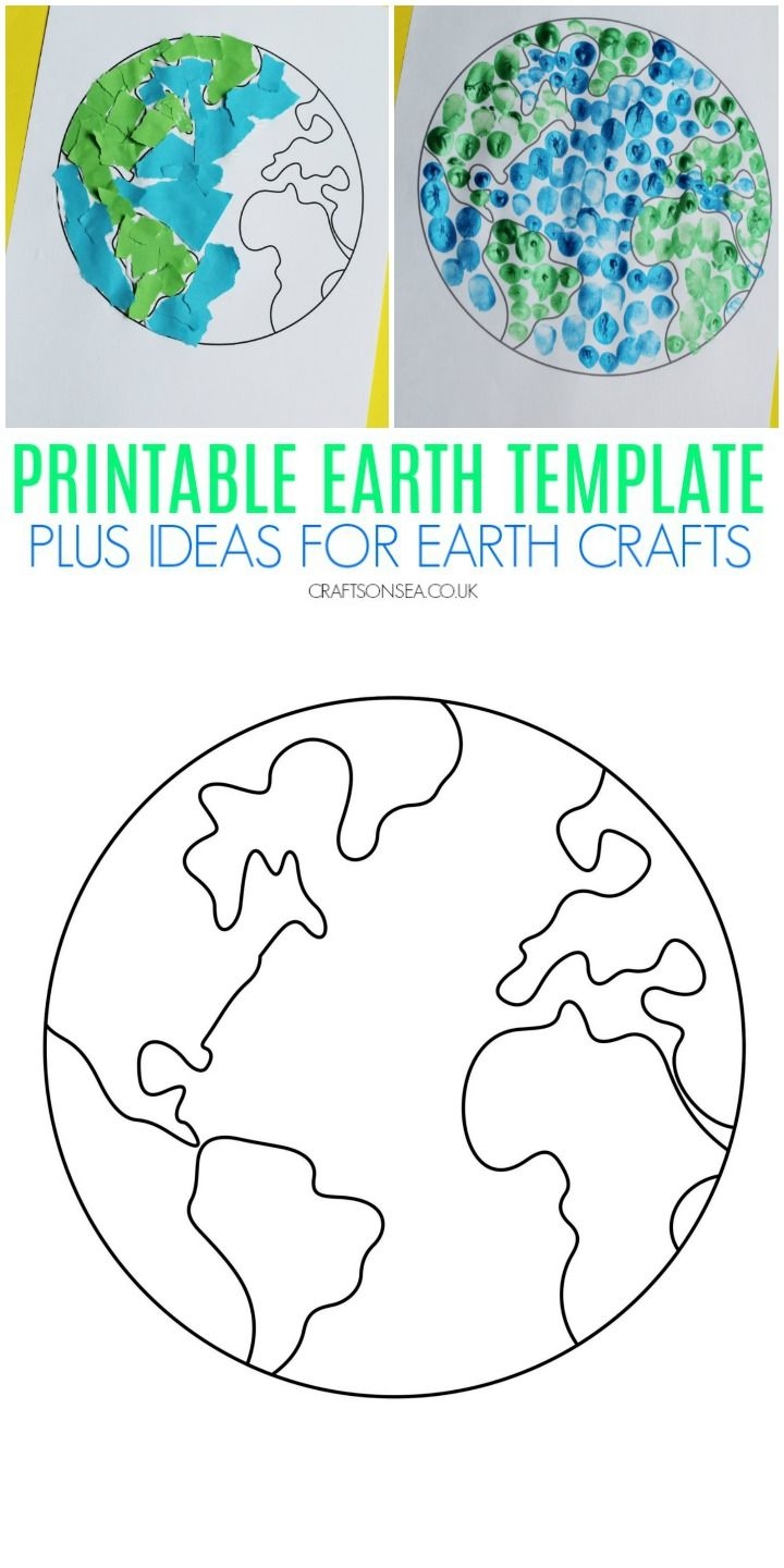 Earth Template FREE Printable PDF Earth Day Crafts Earth Craft Earth Day Projects