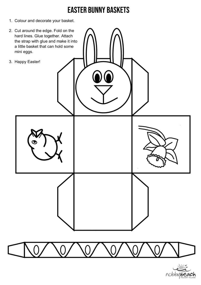 Printable Full Page Easter Basket Template