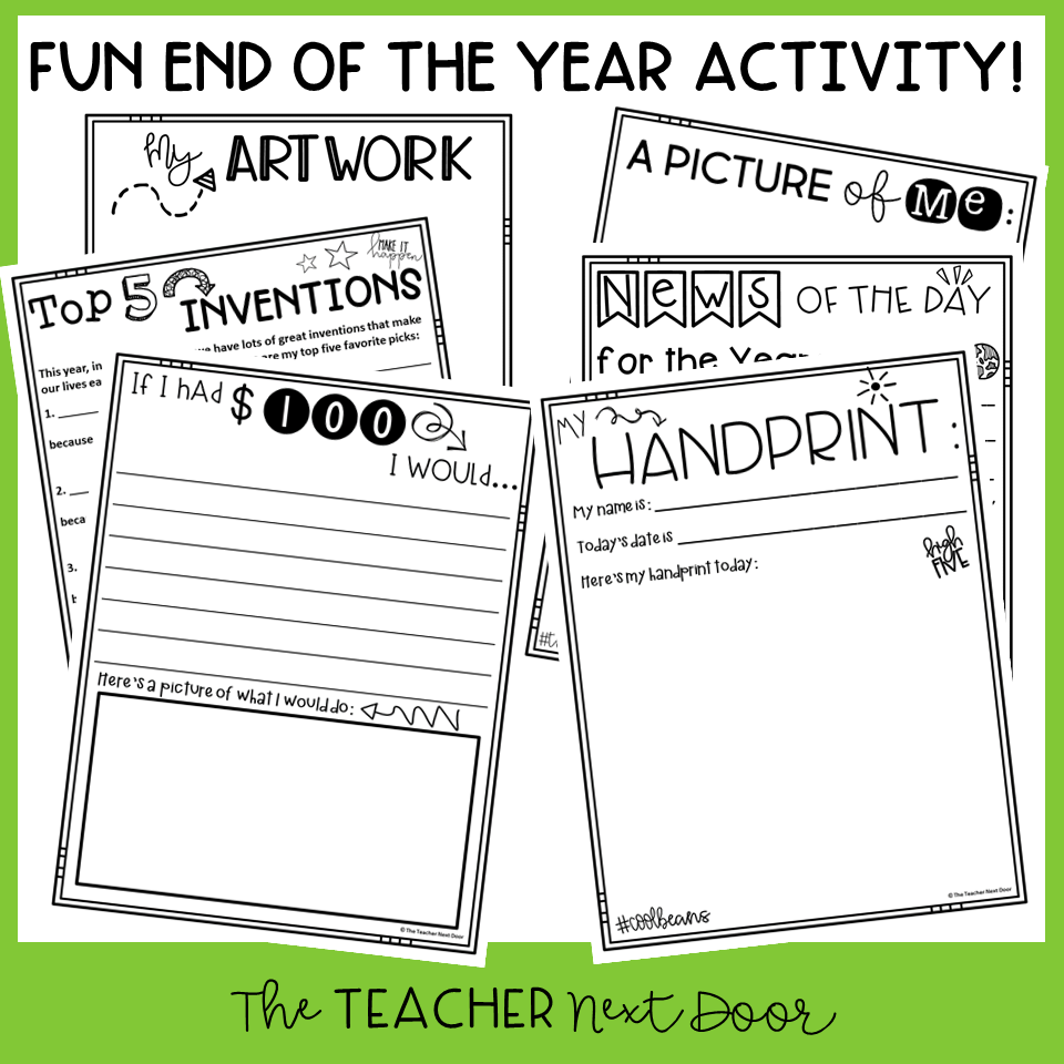 End Of The Year Time Capsule Print And Digital The Teacher Next Door