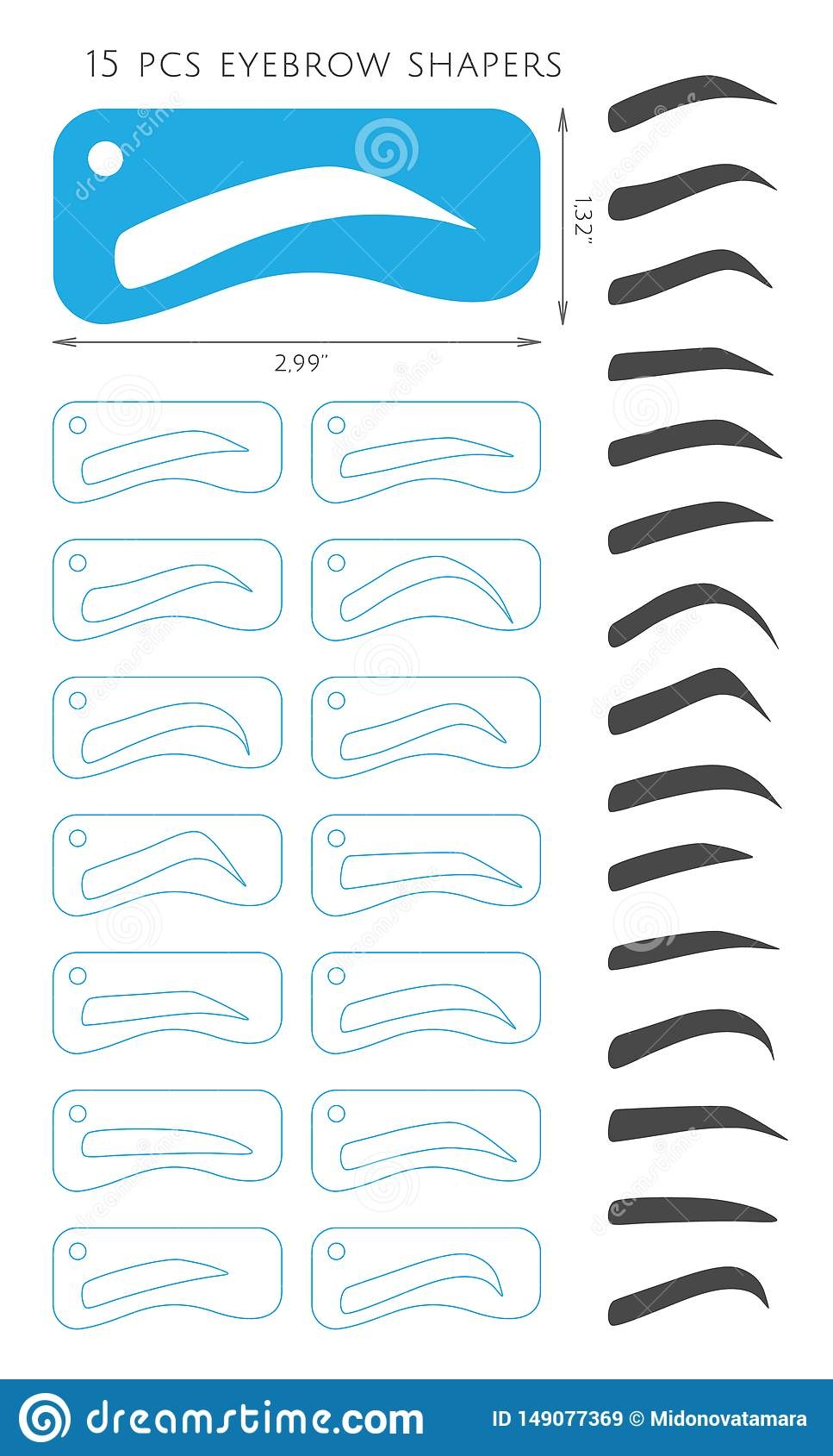 Template Actual Size Free Printable Eyebrow Stencils Pdf