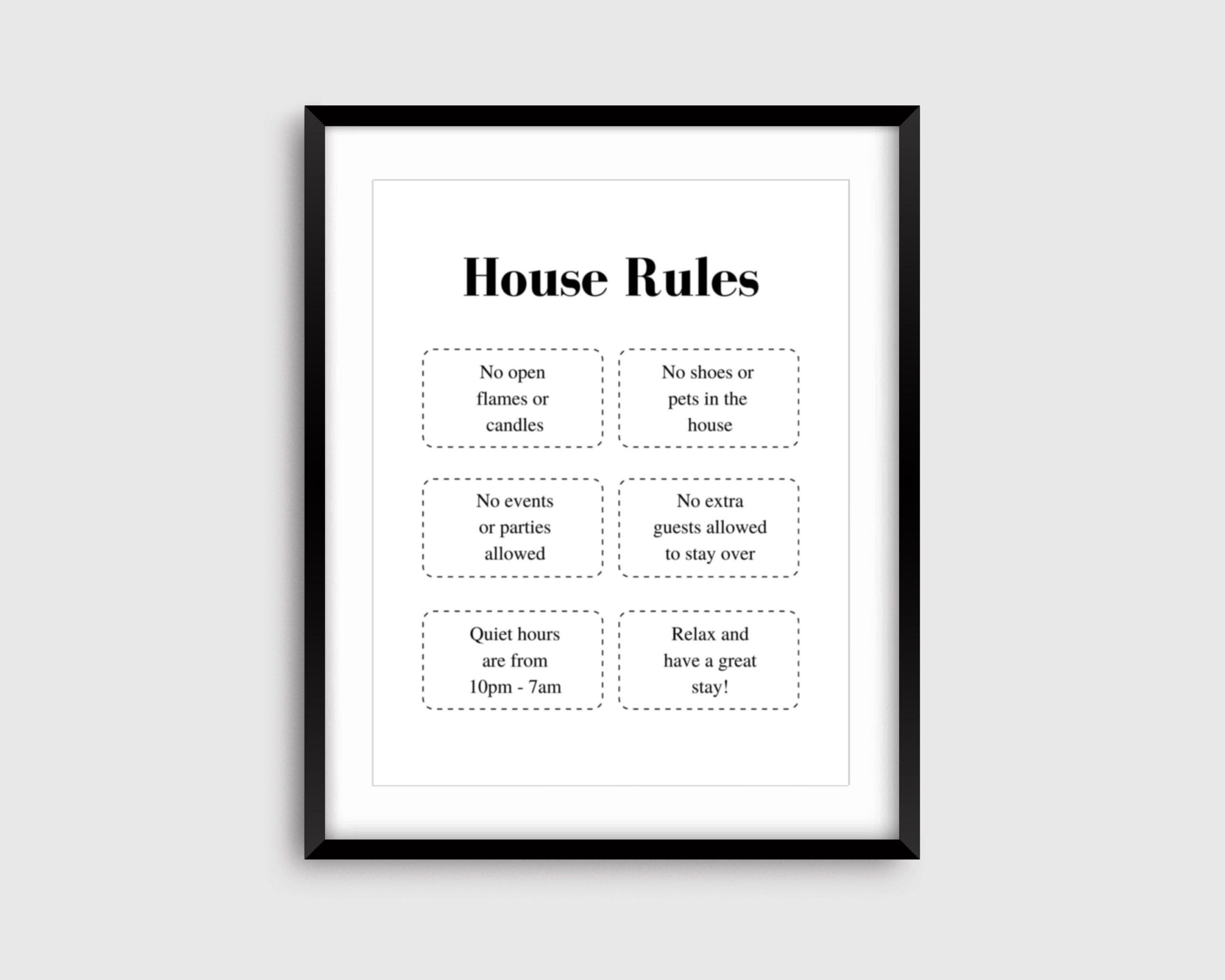 Fillable Airbnb House Rules Sign House Rules Printable Etsy de