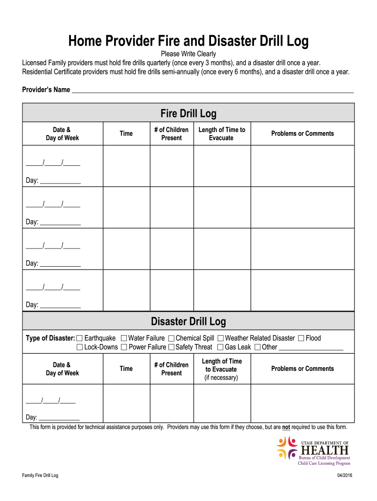 Fire Drill Log And Emergency Evacuation Drill Log Fill Out Sign Online DocHub