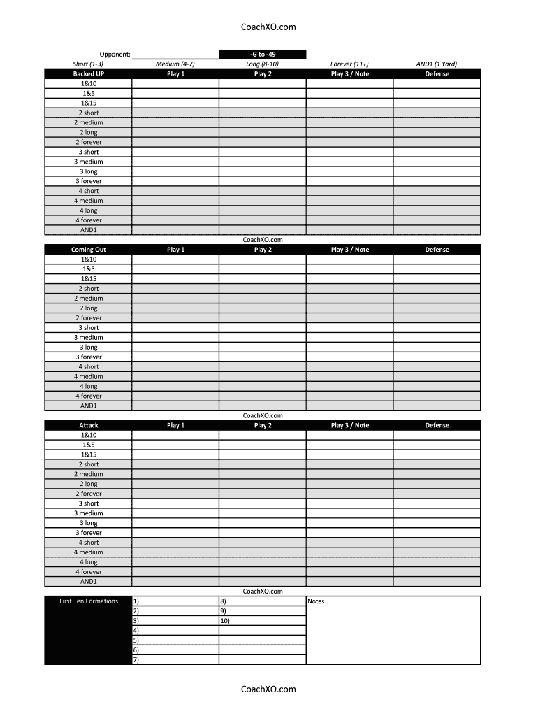 Football Play Call Sheet Template Fill Out Sign Online DocHub