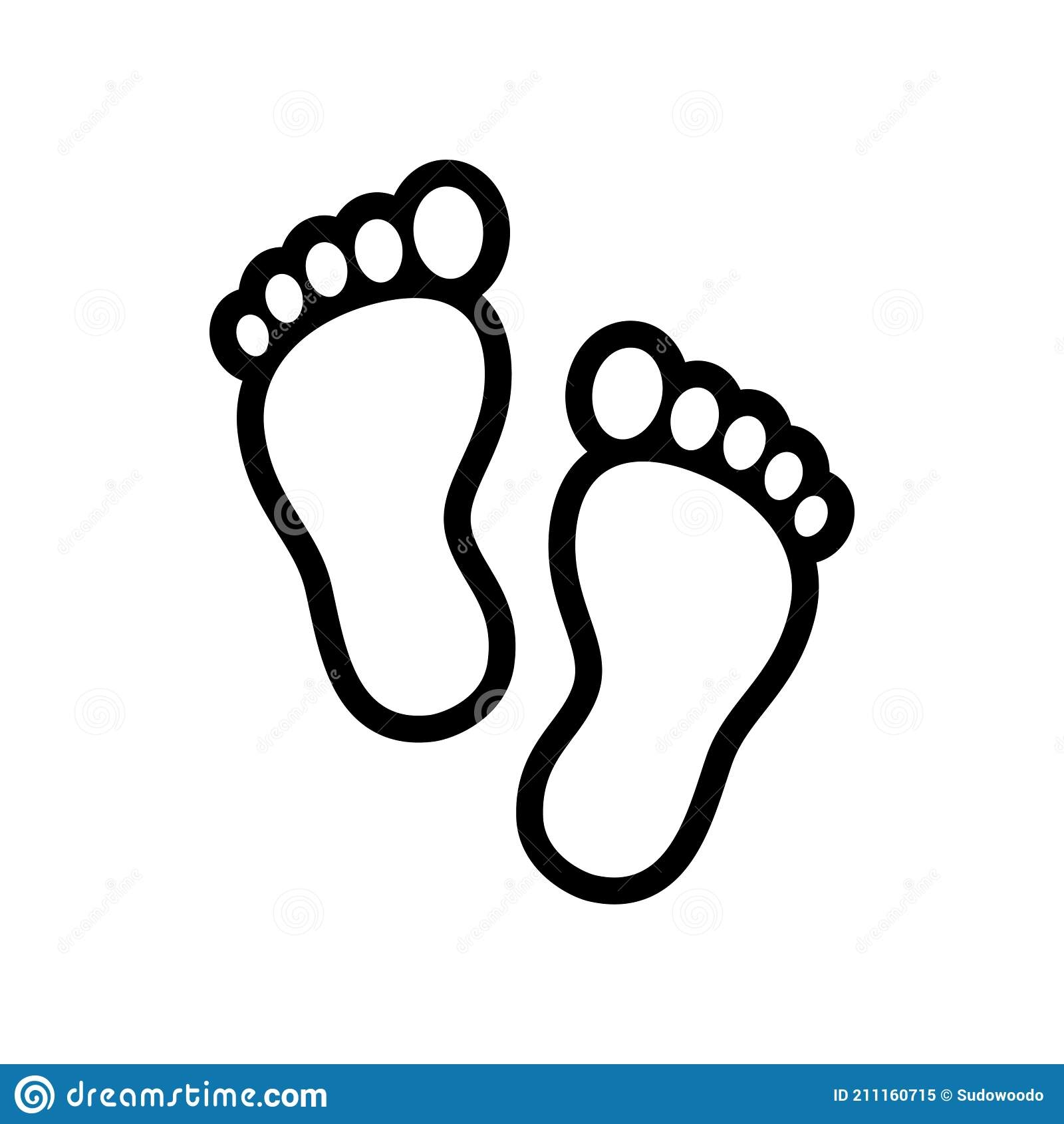 Footprint Outline Icon Stock Vector Illustration Of Print 211160715