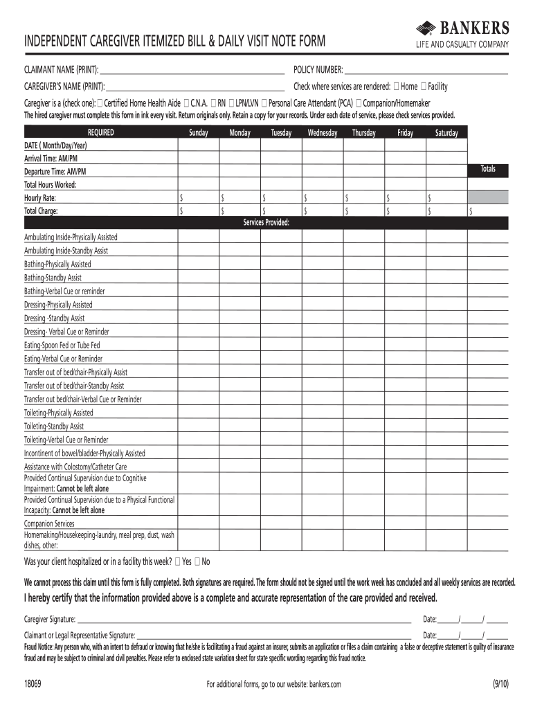 Free Printable Caregiver Daily Checklist Template