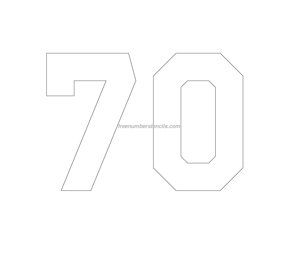 Printable Number 70 Template