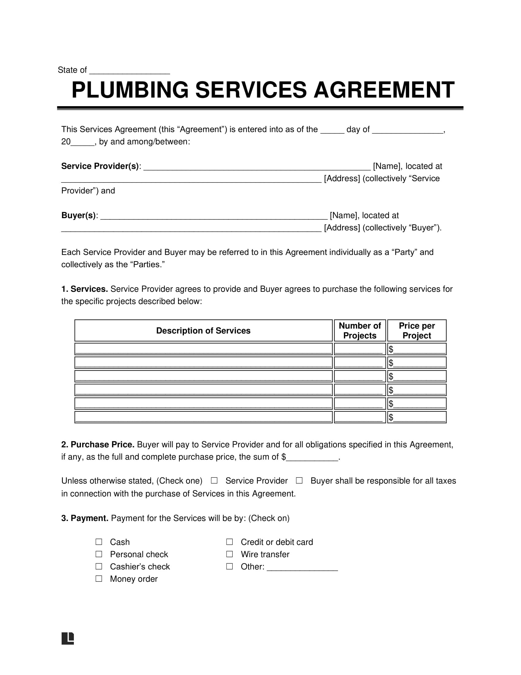 Free Plumbing Contract Template PDF Word Legal Templates