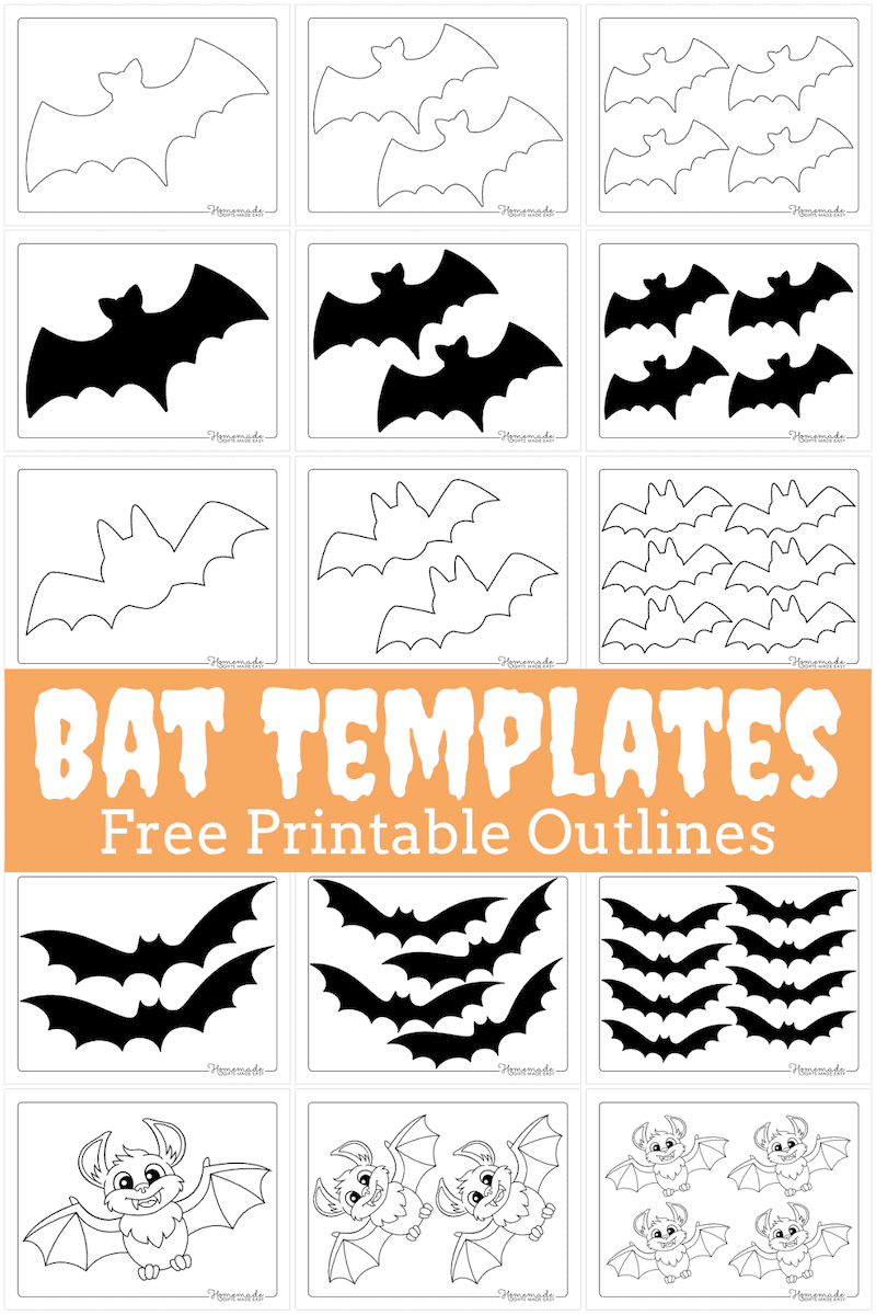 Free Printable Bat Templates For Halloween Crafts