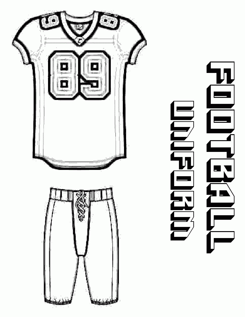 Free Printable Football Jersey Template Football Jerseys Football Template Football Coloring Pages