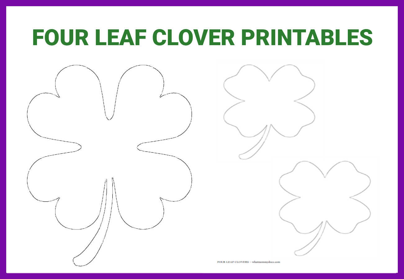 Four Leaf Clover Printable Template