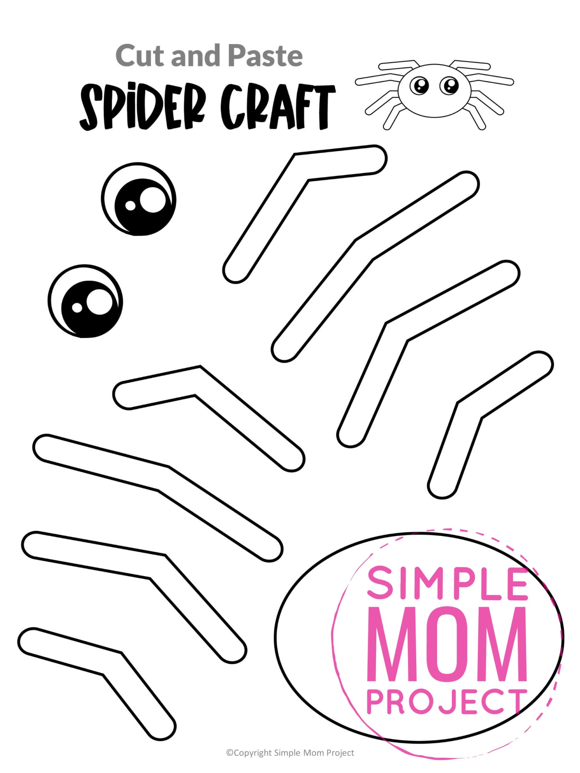 Free Printable Spider Craft Template Simple Mom Project