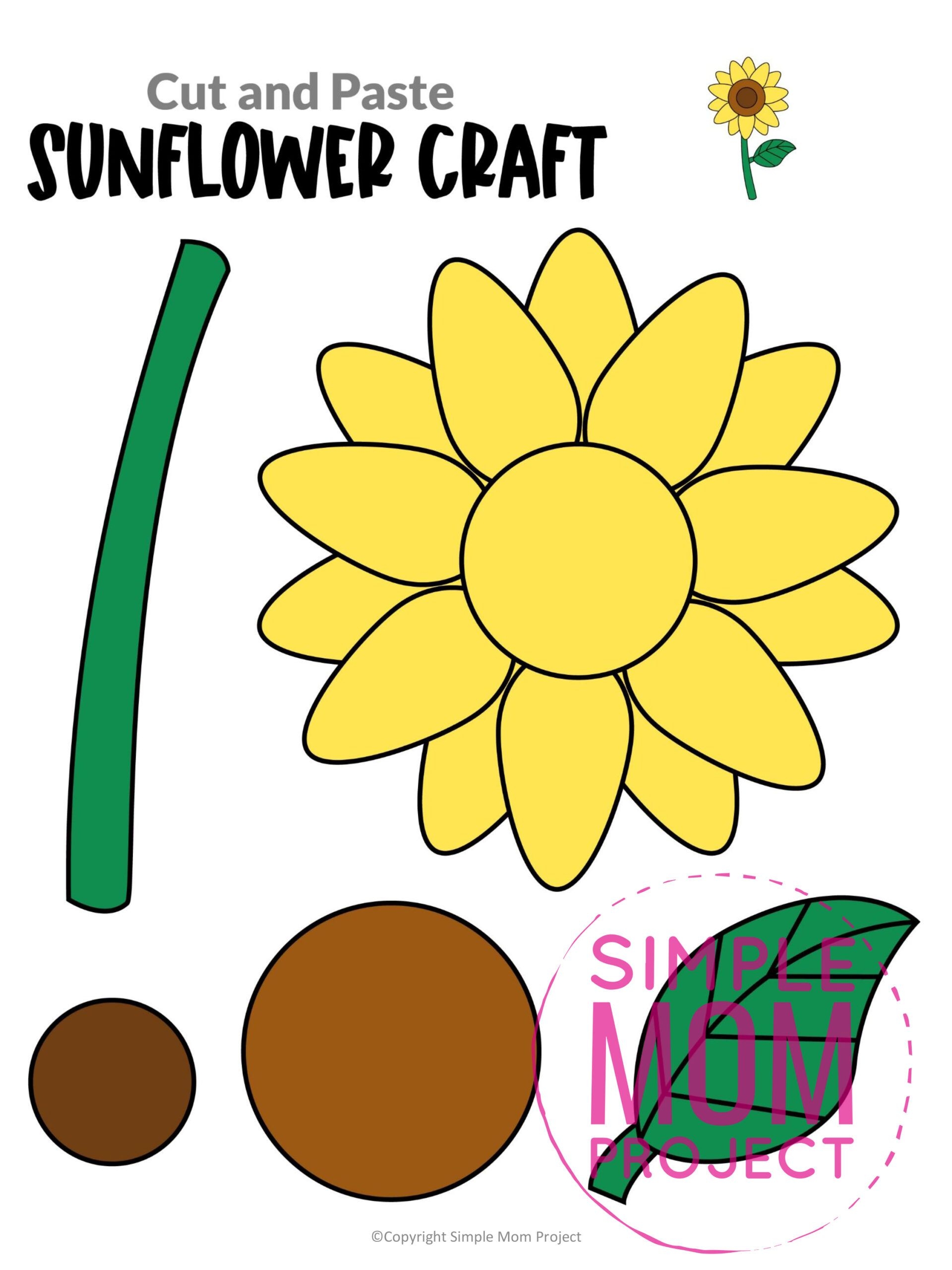 Free Printable Sunflower Craft Template Sunflower Crafts Crafts Preschool Crafts
