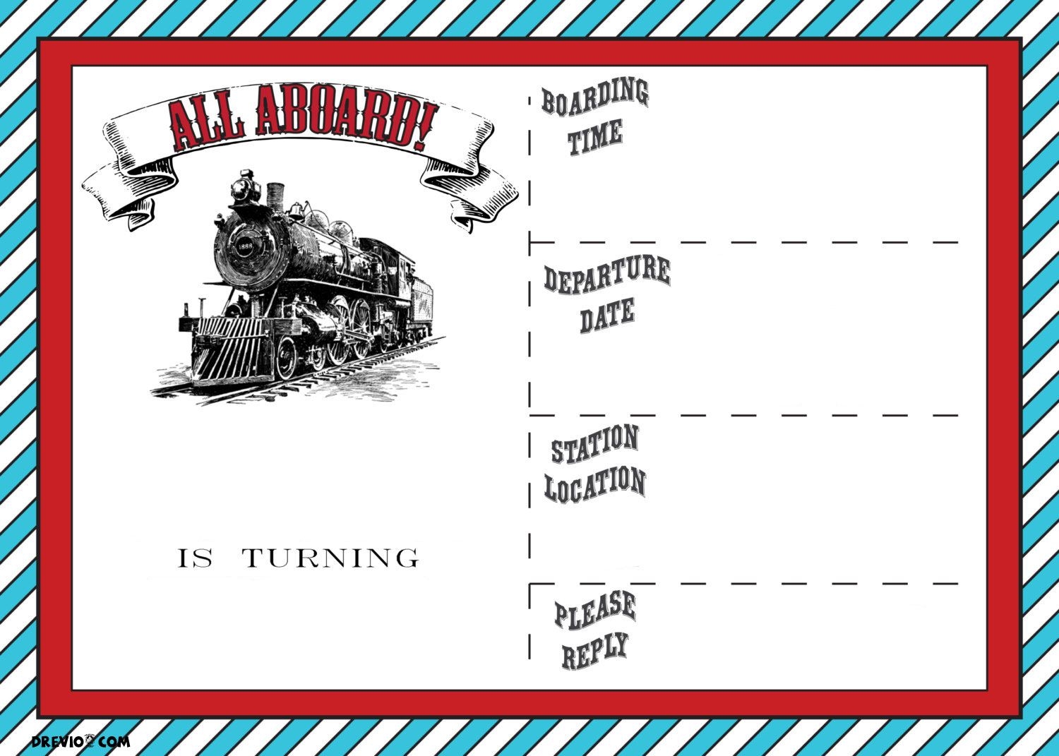 Free Printable Vintage Train Ticket Invitation Template Train Ticket Invitations Train Birthday Invitations Ticket Party Invitations