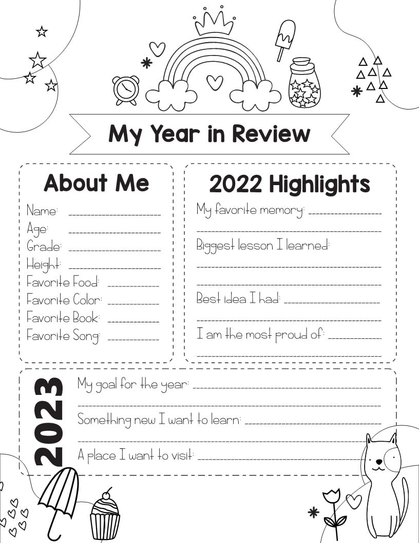 Free Printable Year In Review For Kids Wondermom Wannabe
