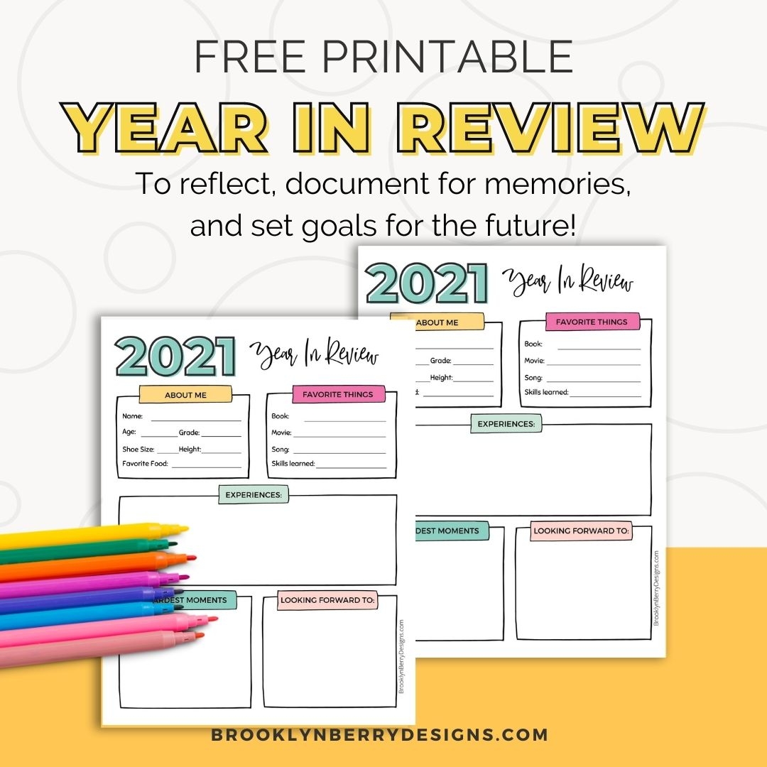 FREE Year In Review Printable Brooklyn Berry Designs