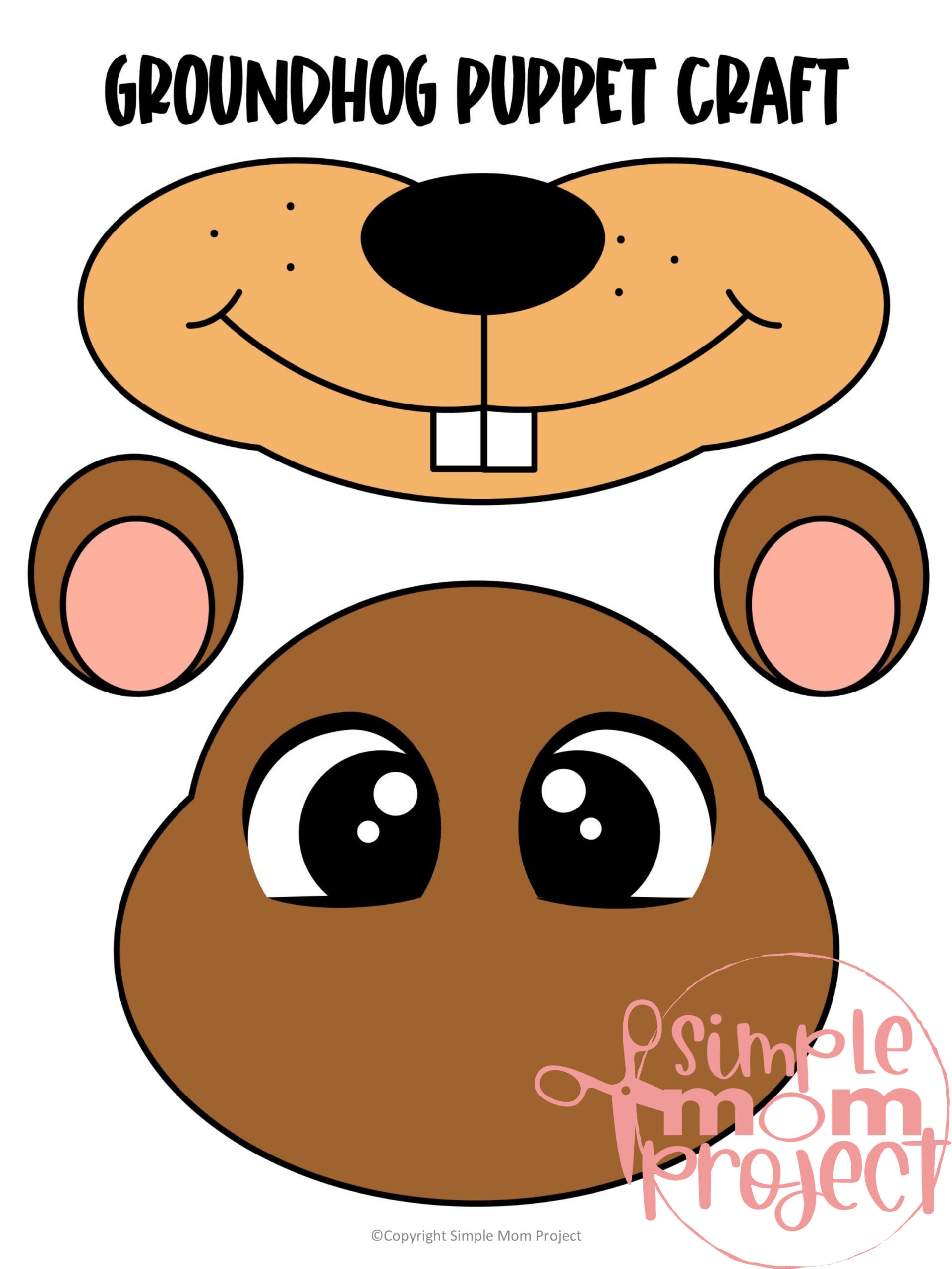 Groundhog Paper Bag Puppet Craft Template Simple Mom Project Store