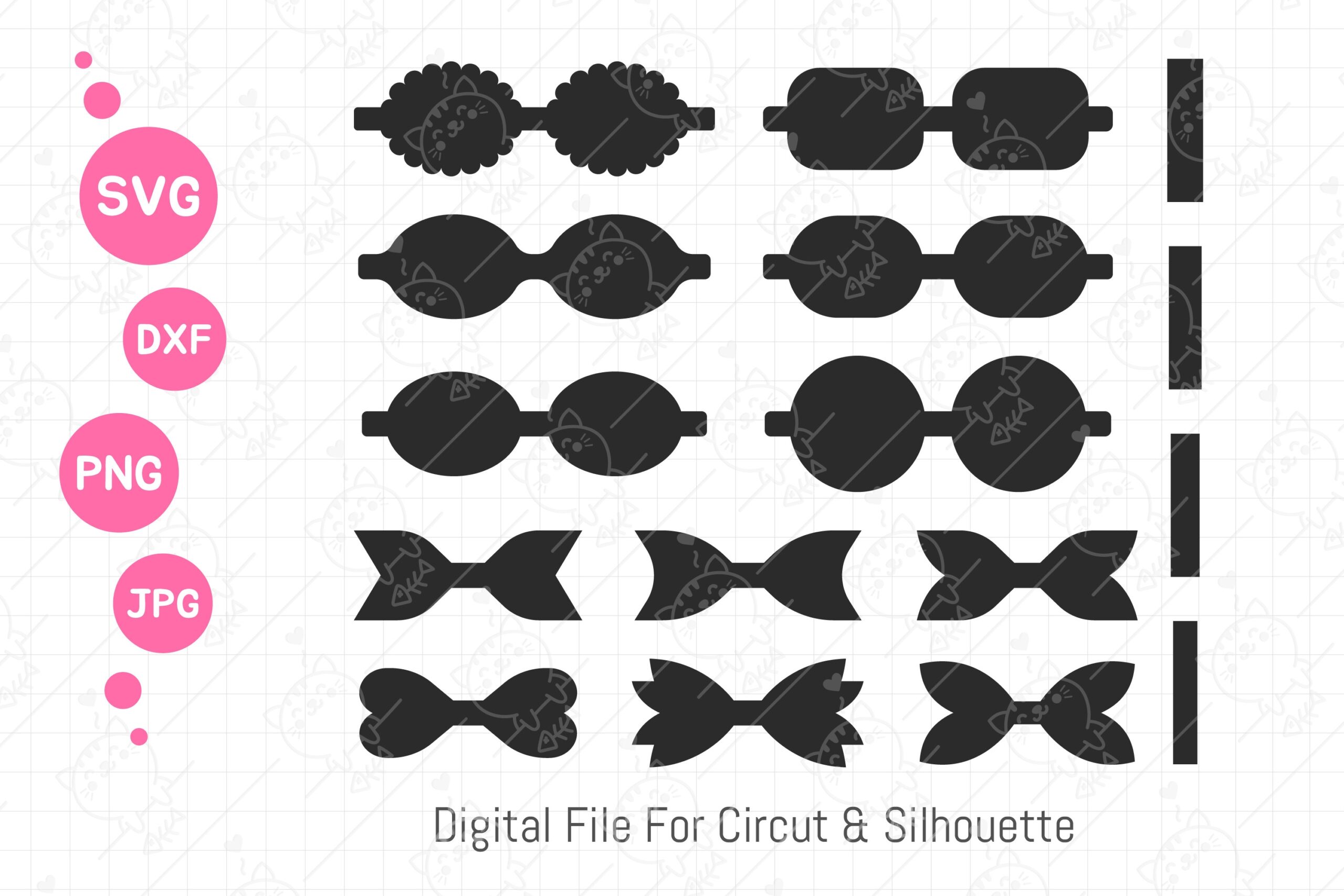 Hair Bow Template Set Grafik Von CRStocker Creative Fabrica