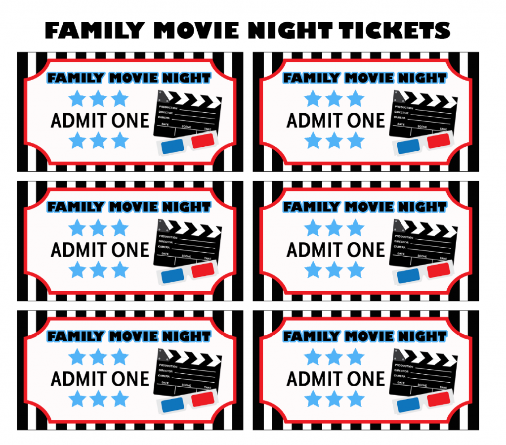 How To Throw A Memorable Family Movie Night Free Printable Movie Tickets Not Quite Susie Homemaker