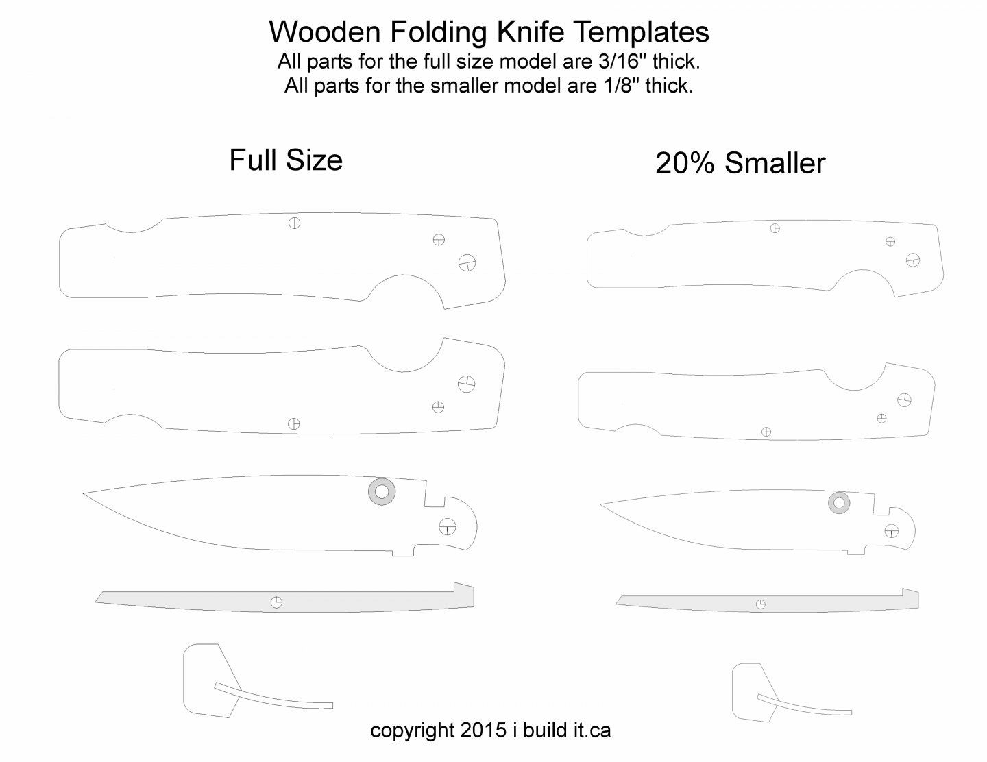 Printable Folding Knife Templates